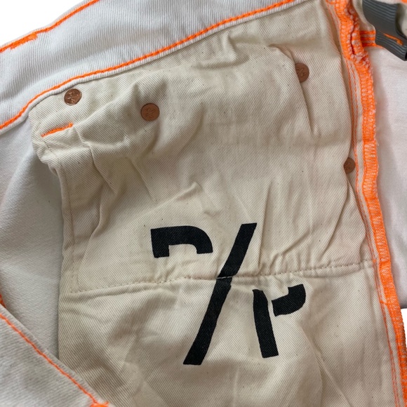 Purple Brand P001 White Neon Stitch Orange Jeans NWT Sz 34 - Picture 10 of 15